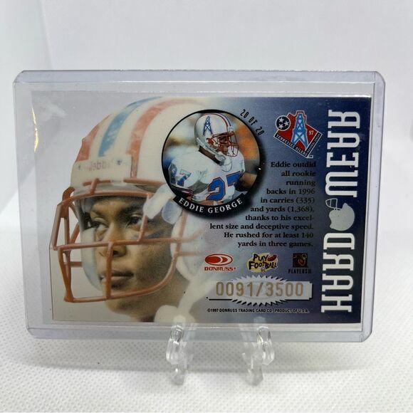 EDDIE GEORGE /3500 1997 Leaf Hard Wear insert #20 HOUSTON OILERS TITANS - Picture 2 of 2